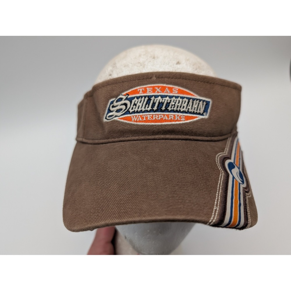 Schlitterbahn Texas Waterparks Brown Cotton Sun Visor Hat Adjustable OSFA
